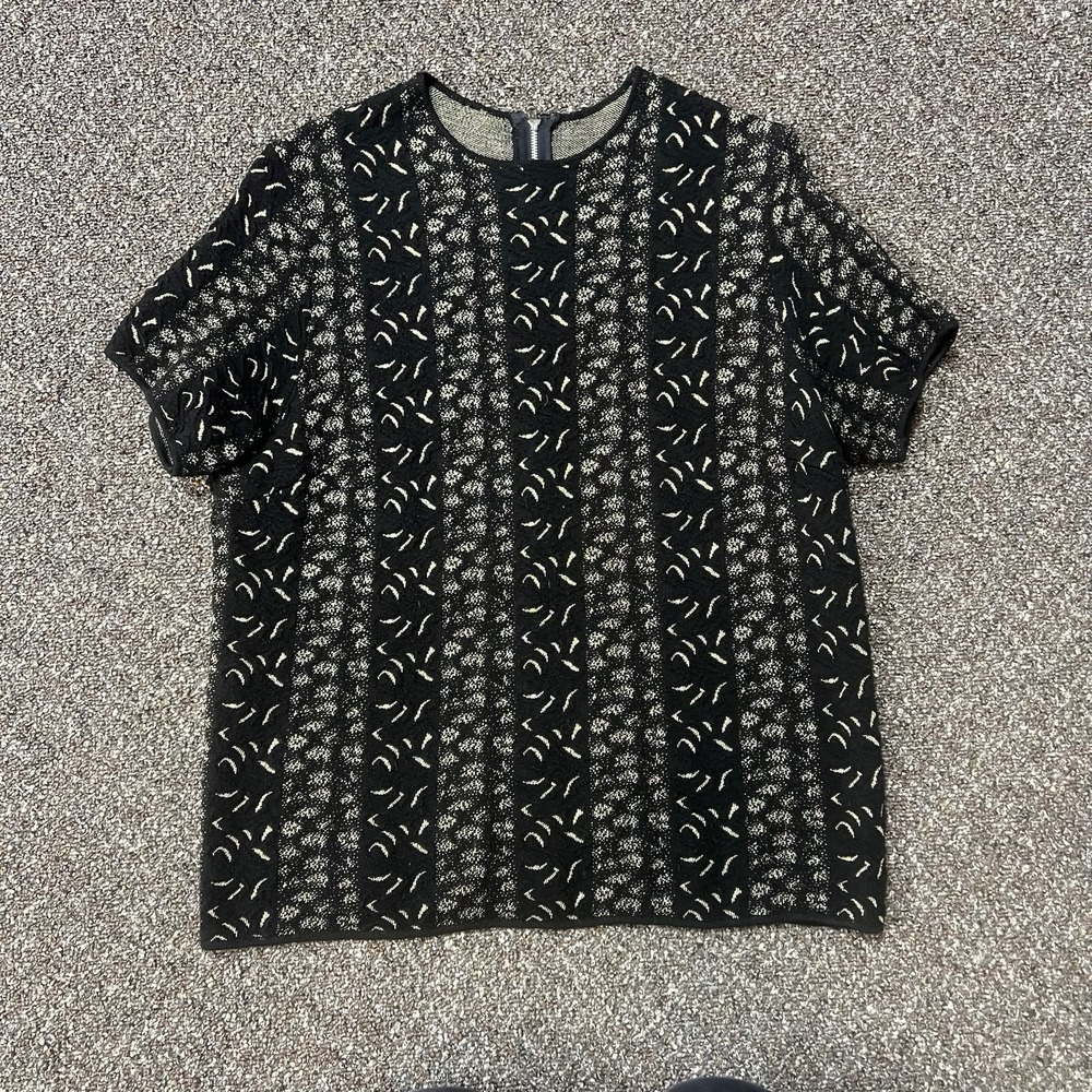 True Vintage Zip Up Shirt 1960s Black And White Rare Obscure Small